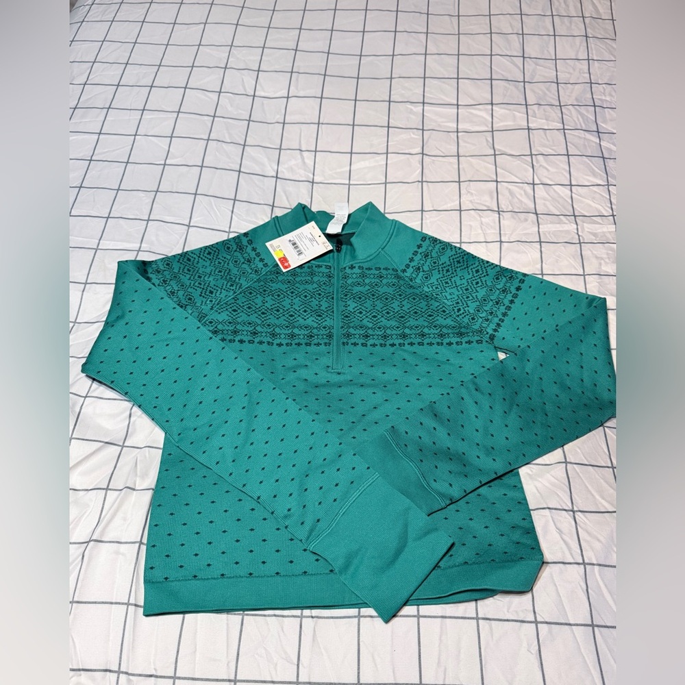 DSG Turquoise Patterned Turtleneck Sweater
